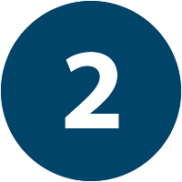white number two in a dark blue circle
